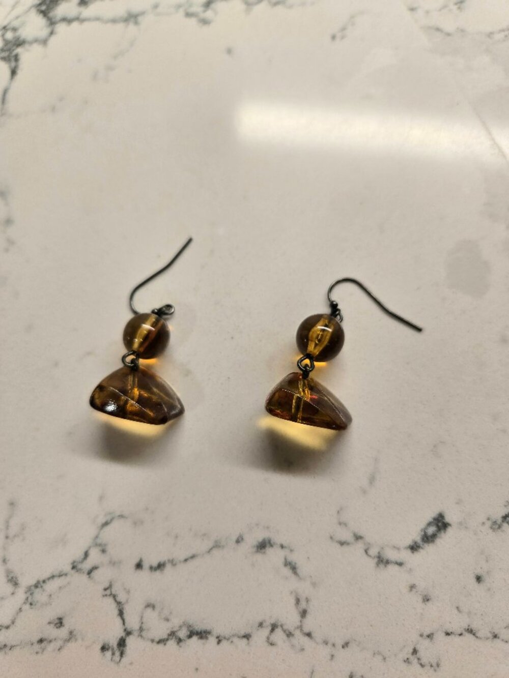 Amber pierced earrings